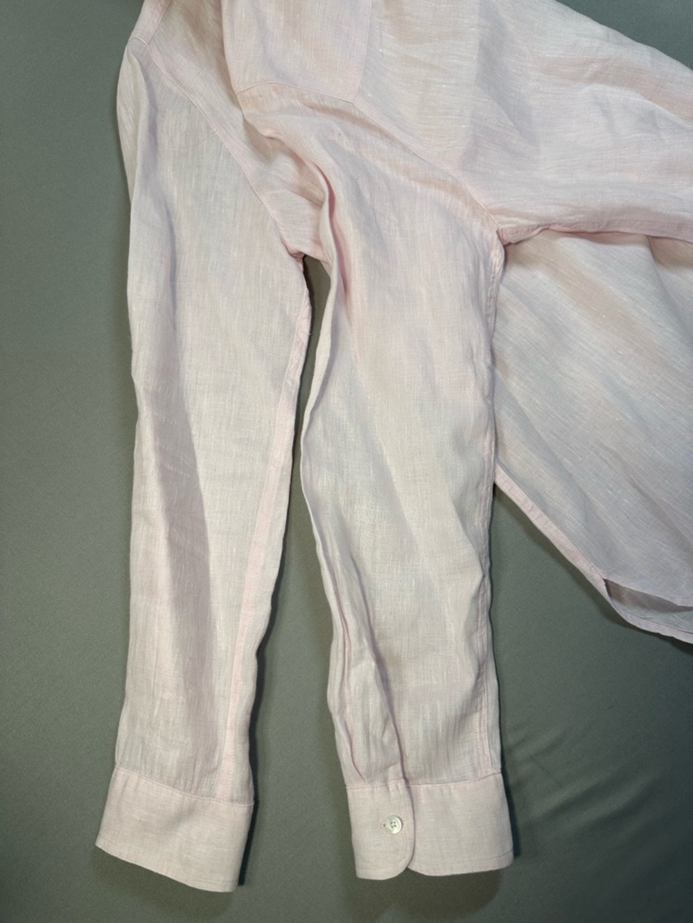 J. McLaughlin Britt Linen Shirt, Button Down, Light Pink - Womens Large - Picture 9 of 14